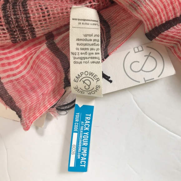 Treasure & Bond NEW Pink Plaid Scarf Shawl Wrap Large Nordstrom All Season Tags - Picture 9 of 10